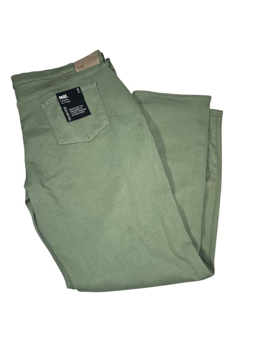 Paige Mens Green Federal Slim Straight Transcend Jeans Size 44x32 NWT Read